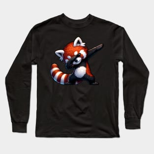 Red Panda Dab Dabbing Bear Long Sleeve T-Shirt